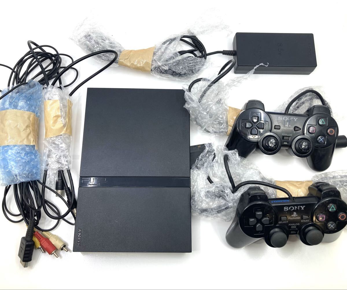 PS2 SONY PlayStation2 ソニー 薄型 ブラック プレステ2 コントローラー SCPH-77000 付属品有 No.07-052-005