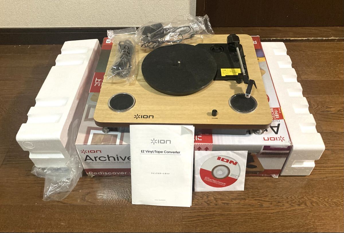レコードプレイヤー Audio レトロ ターンテーブル Archive LP アイオン ION CD 動作確認済 オーディオ機器 No.07-051-105