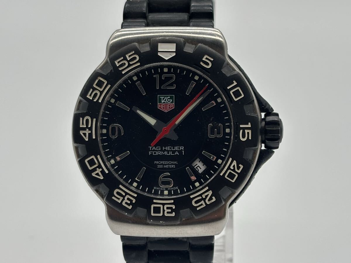 G70672042627 TAG HEUER タグホイヤー フォーミュラ1 プロフェッショナル WAC1110-0 メンズ腕時計 ウォッチ 黒文字盤 クォーツ デイト 中古