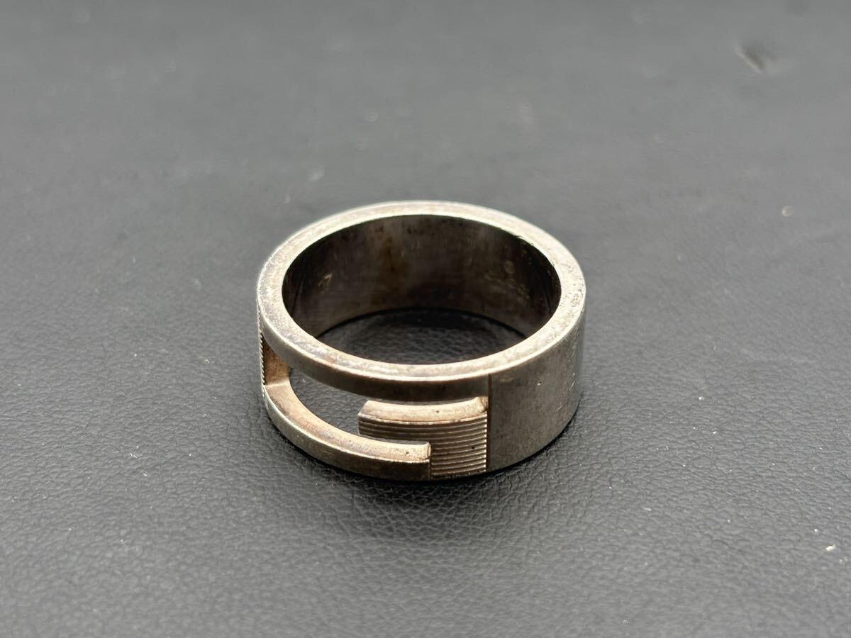G70712042627 GUCCI グッチ ブランデッドG リング 指輪 SV925 シルバー925 アクセサリー 約16号 小物 装飾品 メンズ 現状品 中古