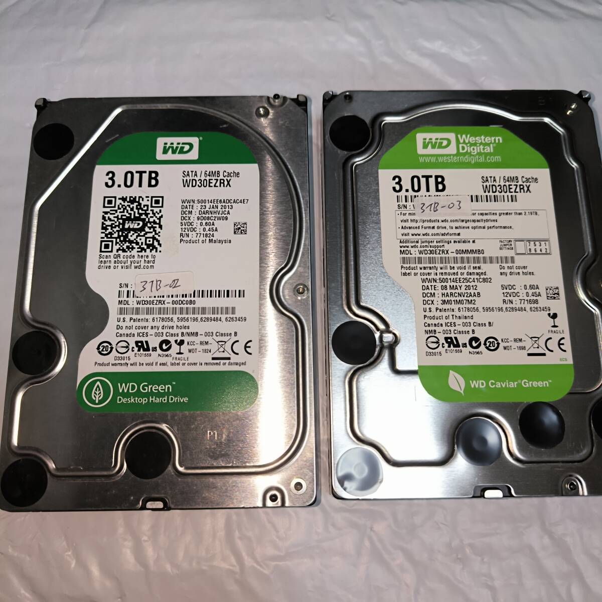 （2個セット）HDD 3TB WD GREEN WD30EZRX