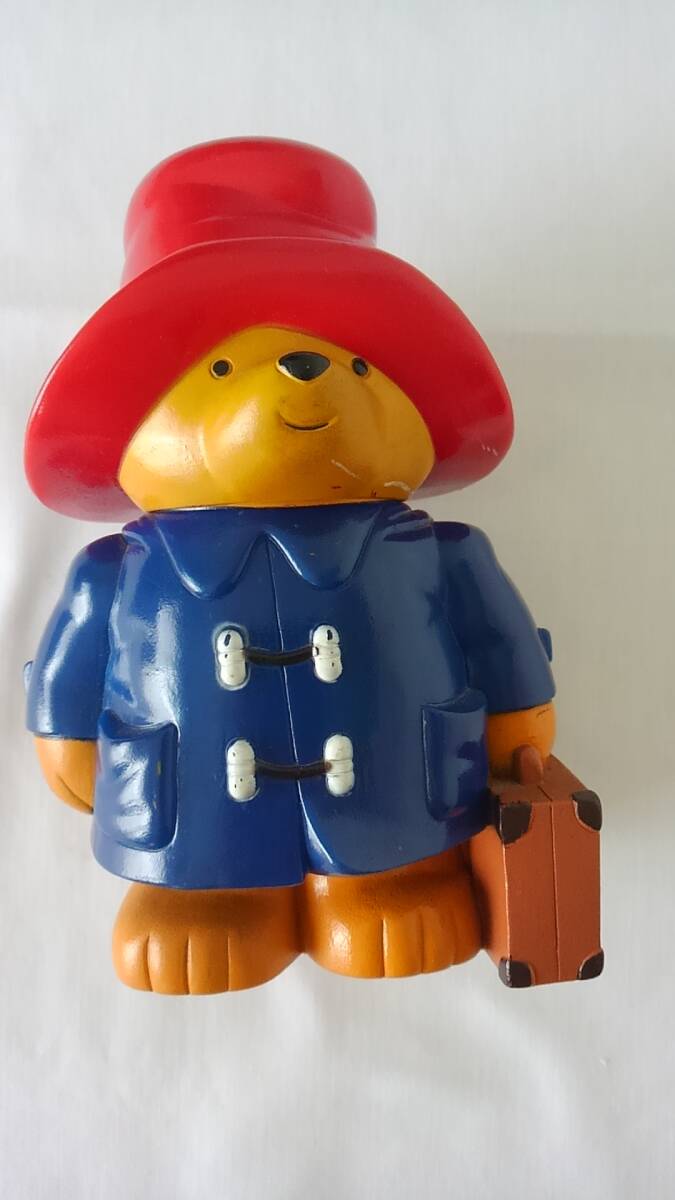 三井銀行ノベルティグッズ【くまのパディントン】ソフビ製貯金箱◆高さ14cm