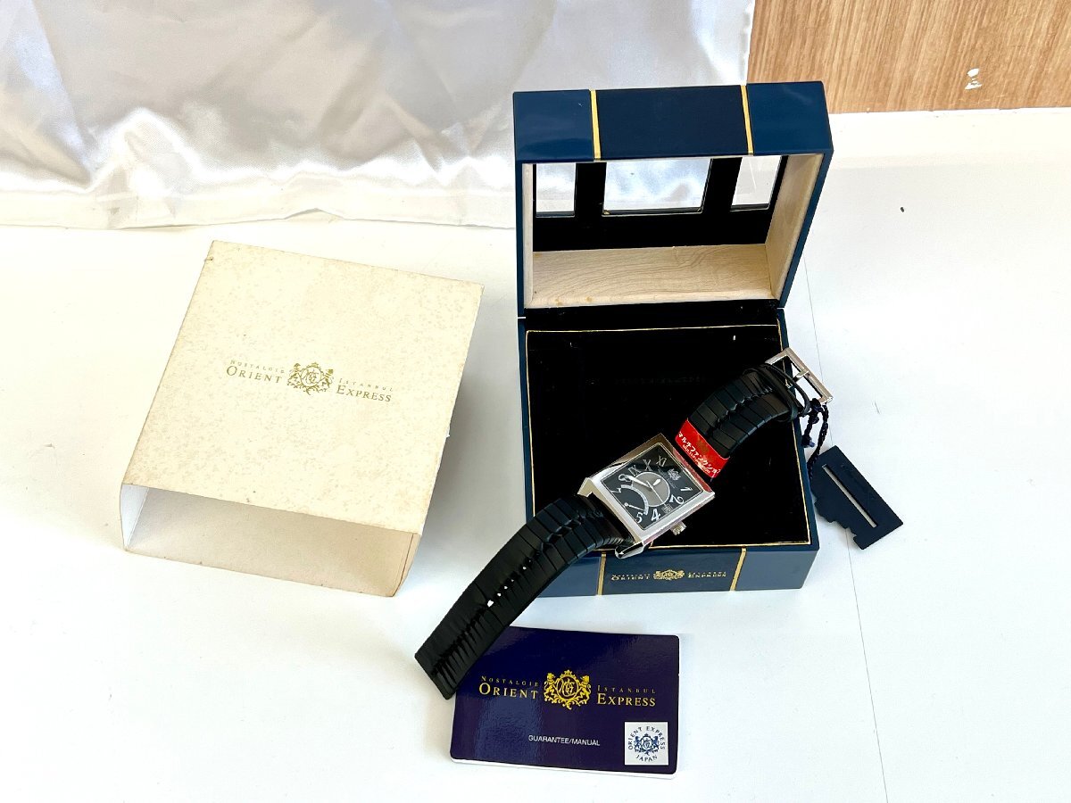 ☆未使用 電池切れ不動 ORIENT EXPRESS オリエントエクスプレス OA-8019 マルチファンクション 未使用保管品　メンズ　皮ベルト