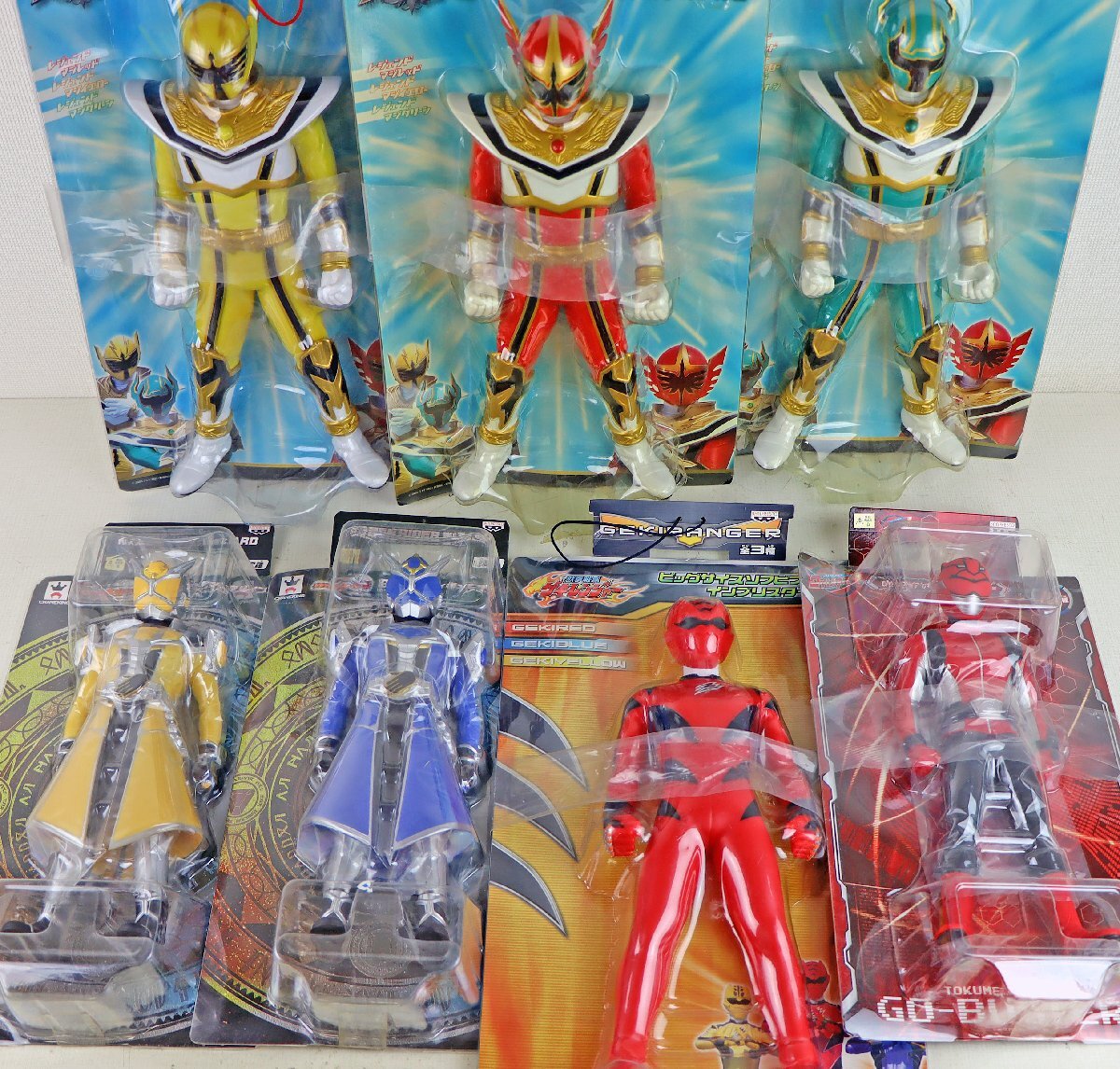 M◎中古品◎『東映特撮ソフビ製フィギュア 7点セット』 バンプレスト/BANPRESTO ゲキレンジャー/マジレンジャー/ゴーバスターズ/ウィザード