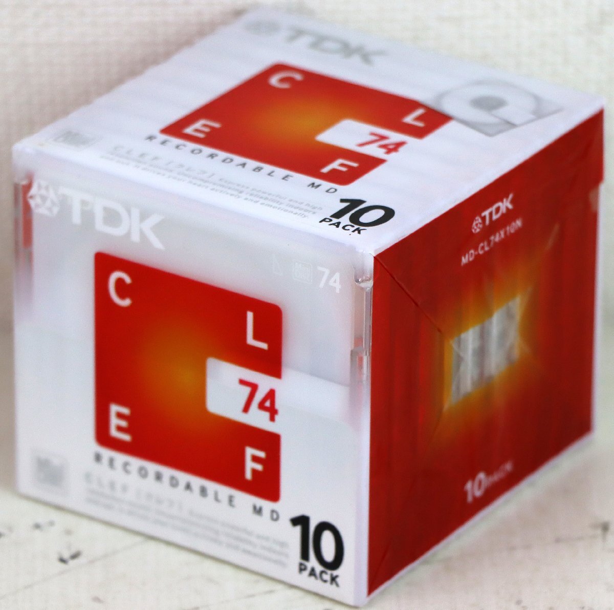 S◆未使用品◆録音用ミニディスク MD『CLEF クレフ 74分 10枚パック MD-CL74X10N ミルキーホワイト』 TDK 日本製 オーディオ 音楽用 未開封