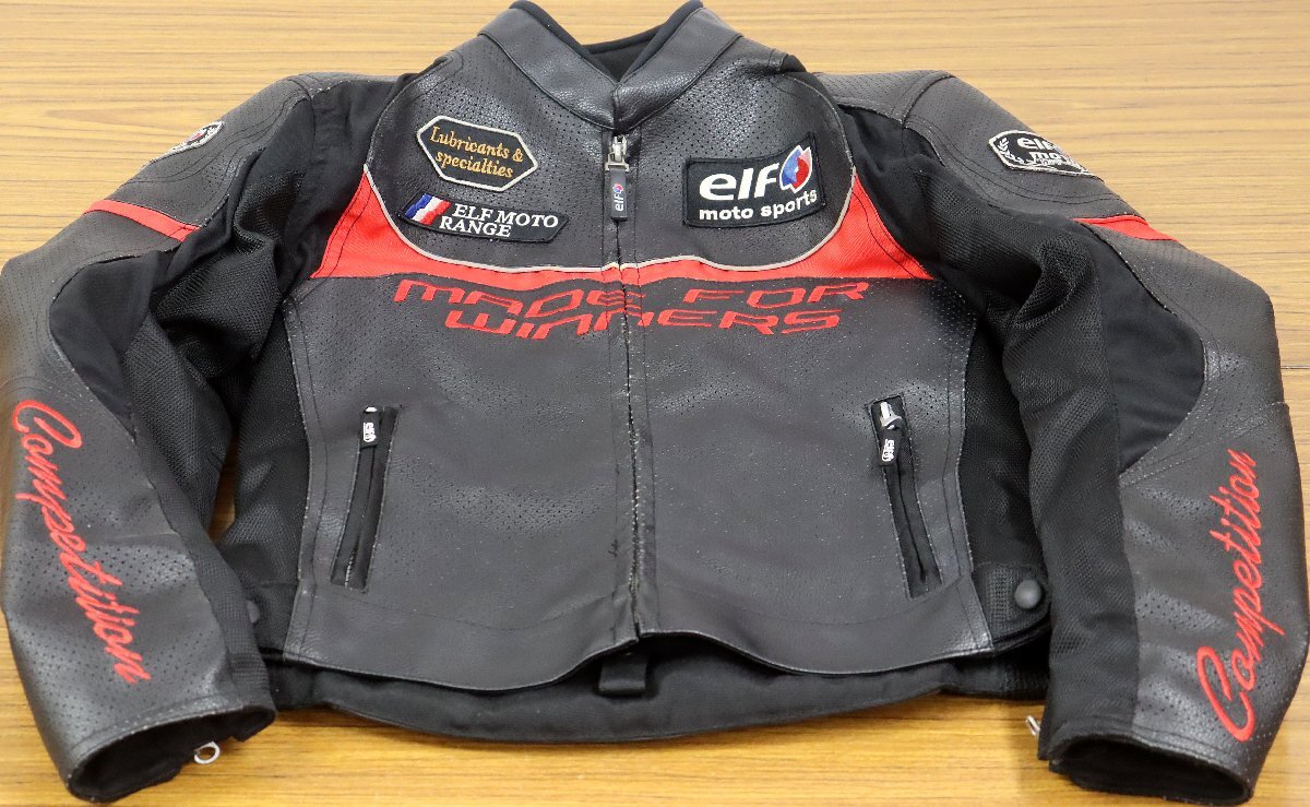 S★中古品★ライダースジャケット elf/エルフ 表記サイズ:M 実寸(約):着丈56/身幅48/肩幅42/袖丈58cm 使用感あり