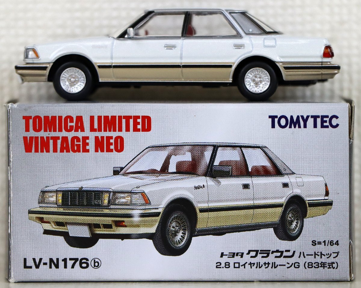 S◇中古品◇ミニカー 『LV-N176b クラウン2.8ロイヤルサルーンG（パール/金） 83年式』 TOMYTEC/トミーテック TOMICA LIMITED VINTAGE NEO