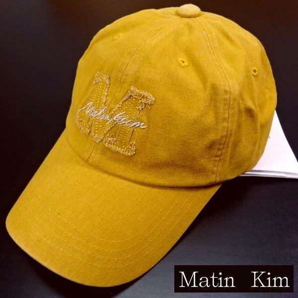 ◎新品 Martin Kim マーティンキム MATIN CURSIVE BALL CAP IN ORANGE ロゴ キャップ 帽子 野球帽 2