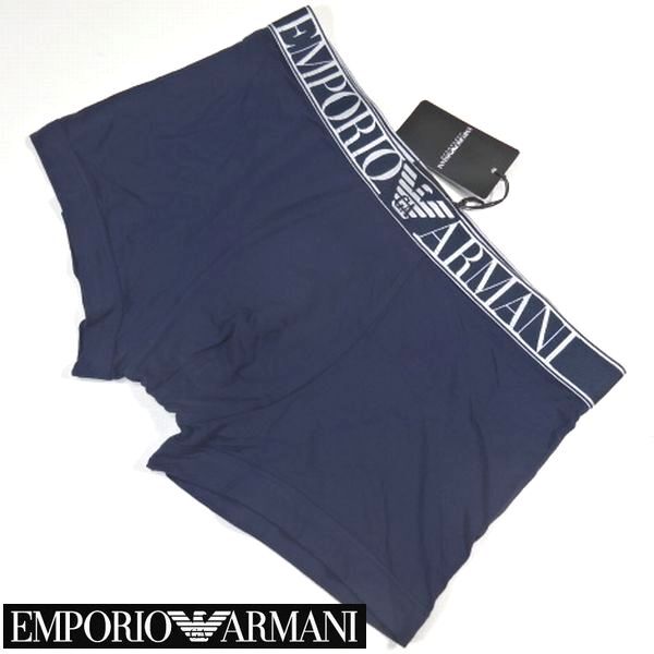 ◎新品 エンポリオアルマーニ ロゴ ボクサーパンツ 下着 ボクサーブリーフ M-L 紺 EMPORIO ARMANI メンズ 男性 紳士 正規品