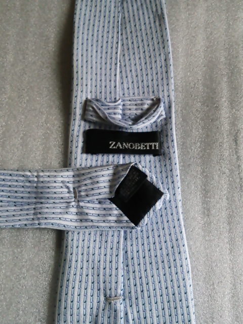 ZANOBETTI　織り柄ストライプ＆刺繍柄　シルクネクタイ　送料１８０円　まとめ取引対応可能
