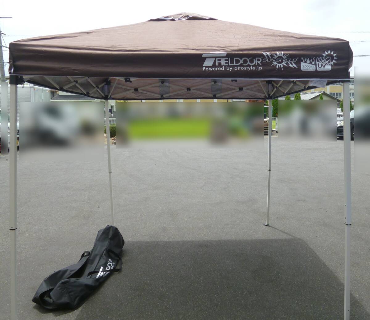 (訳あり 未使用品)FIELDOOR タープテント 2m×2m a11761 茶色 [F-519]送料無料(北海道・沖縄・離島・佐川急便中継料金がかかる地域は除く)