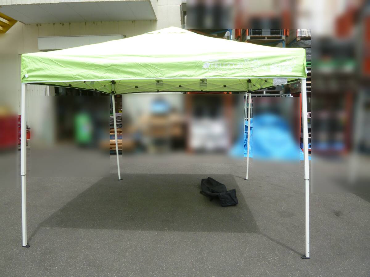 (訳あり 未使用品)FIELDOOR タープテント 2.5×2.5 a10926 黄緑 [F521]送料無料(北海道・沖縄・離島・佐川急便中継料金がかかる地域は除く)