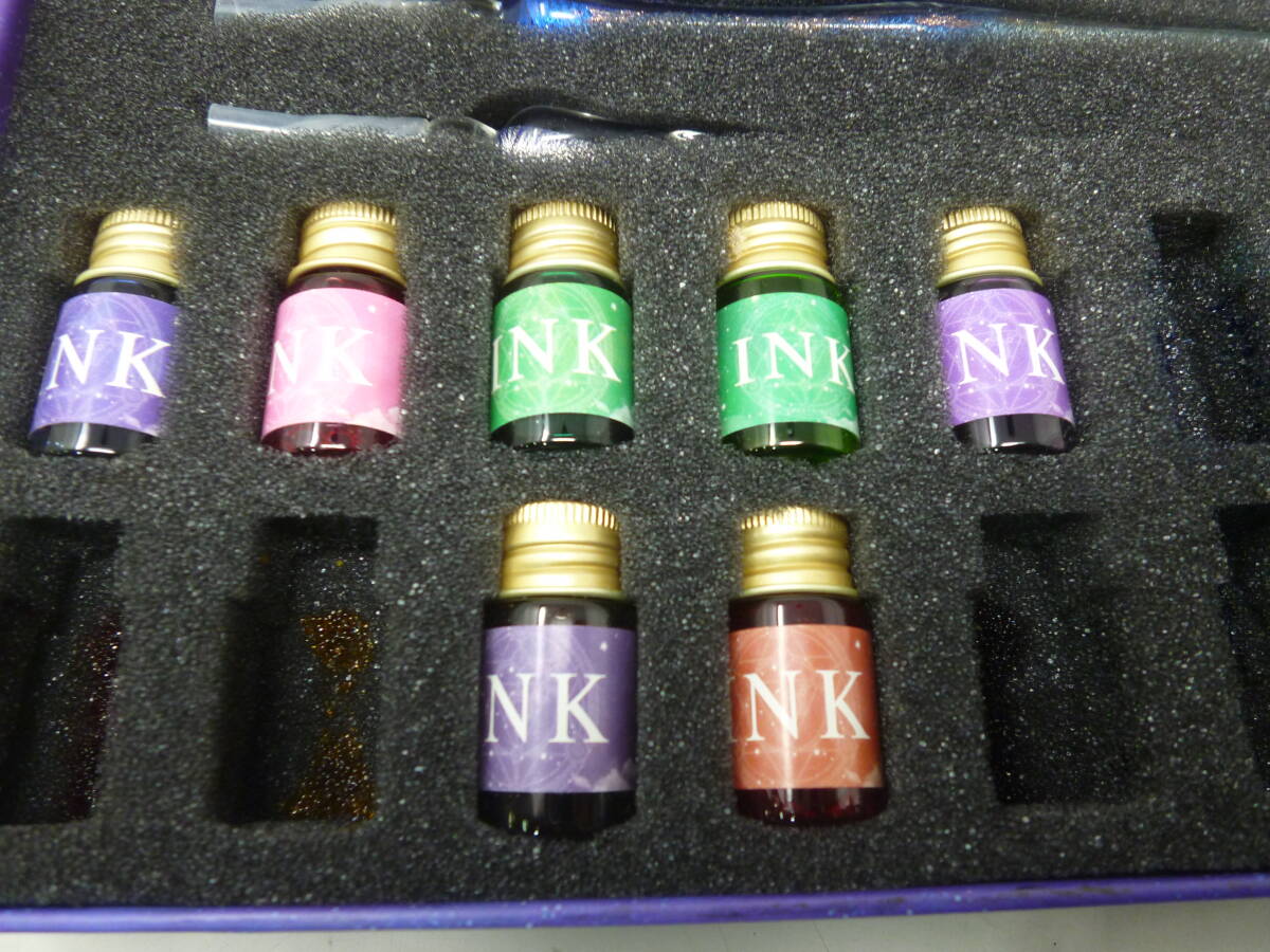中古 Longxin ガラスペンセット インク7色 [M-323] 送料無料(北海道・沖縄・離島・佐川急便中継料金がかかる地域は除く)