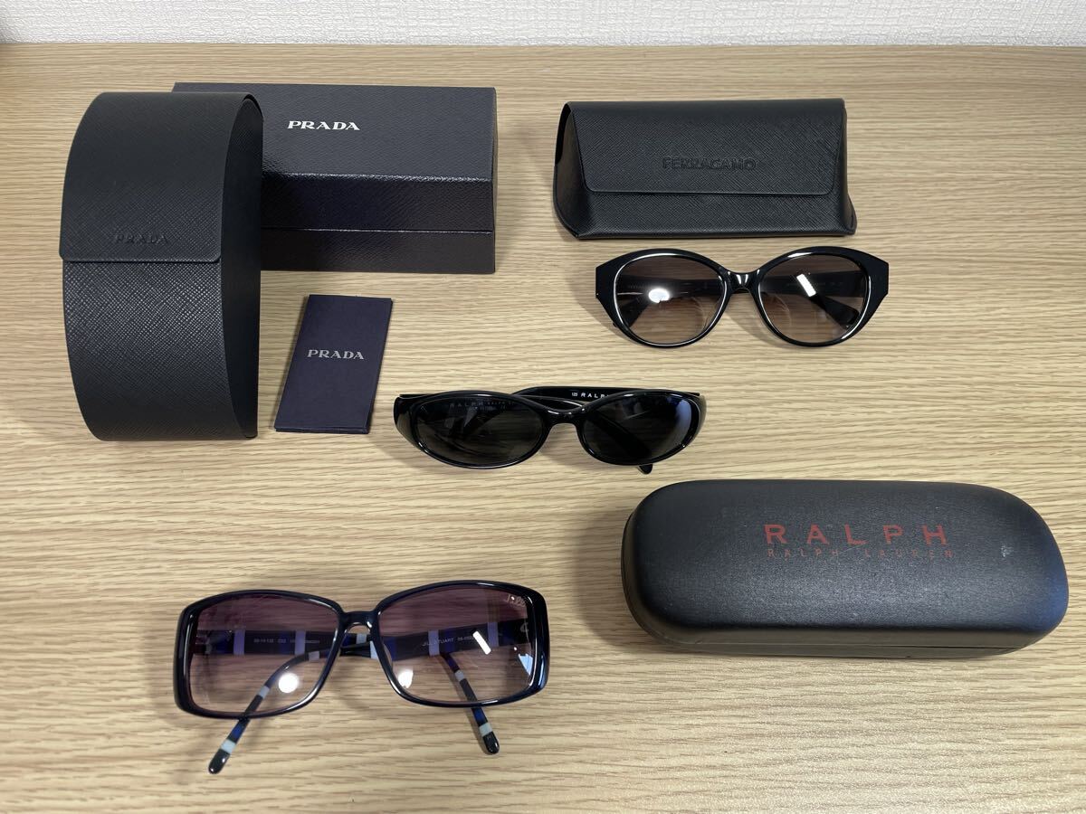8-104 PRADA プラダ FERRAGAMO フェラガモ RALPH LAURENT ラルフローレン ジルスチュアート サングラス ケース 箱 ブランド まとめ セット