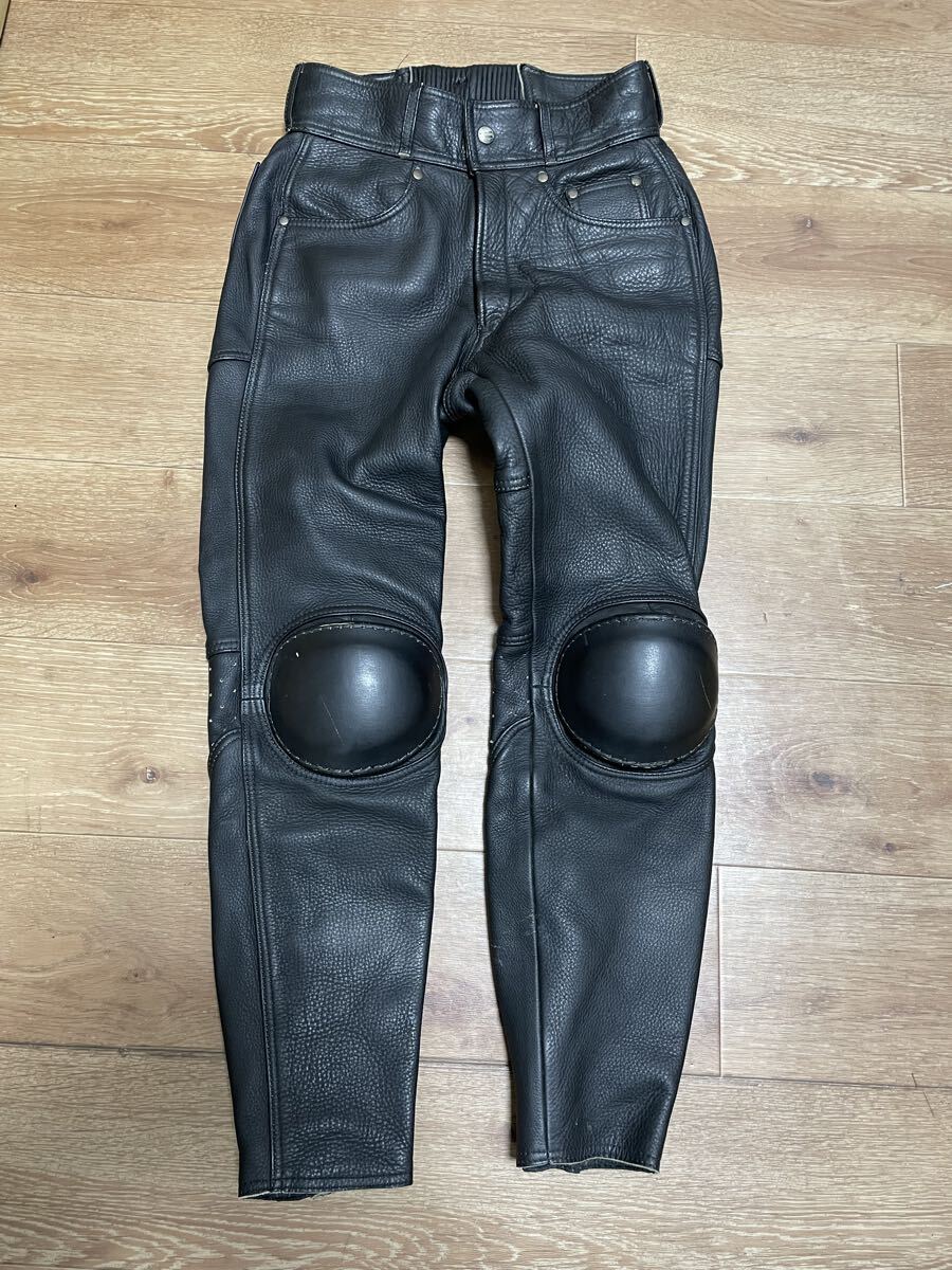 8-75 KADOYA カドヤ ライディングレザーパンツ レザーパンツ バイク ウエア パンツ ボトムス 牛革 革 レザー 黒 ブラック 