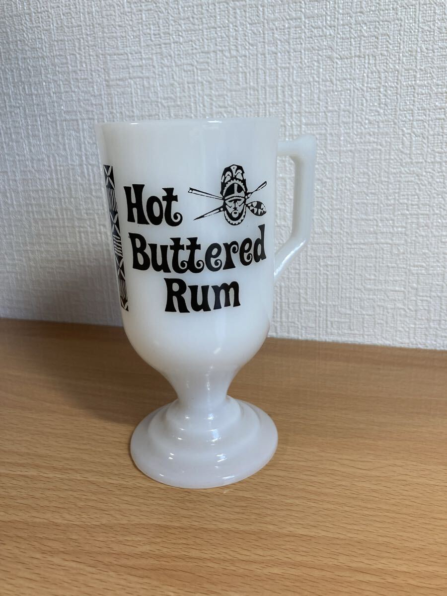 8-91 Hot Buttered Rum ホット バタード ラム マグカップ カップ 食器 ヴィンテージ ミルクガラス 