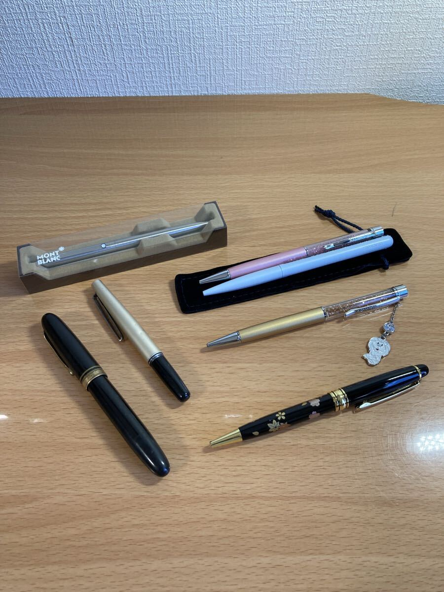 8-109 MONTBLANC モンブラン Sailor セーラー SWAROVSKI スワロフスキー 他 ブランド ボールペン 万年筆 筆記用具 おまとめ セット
