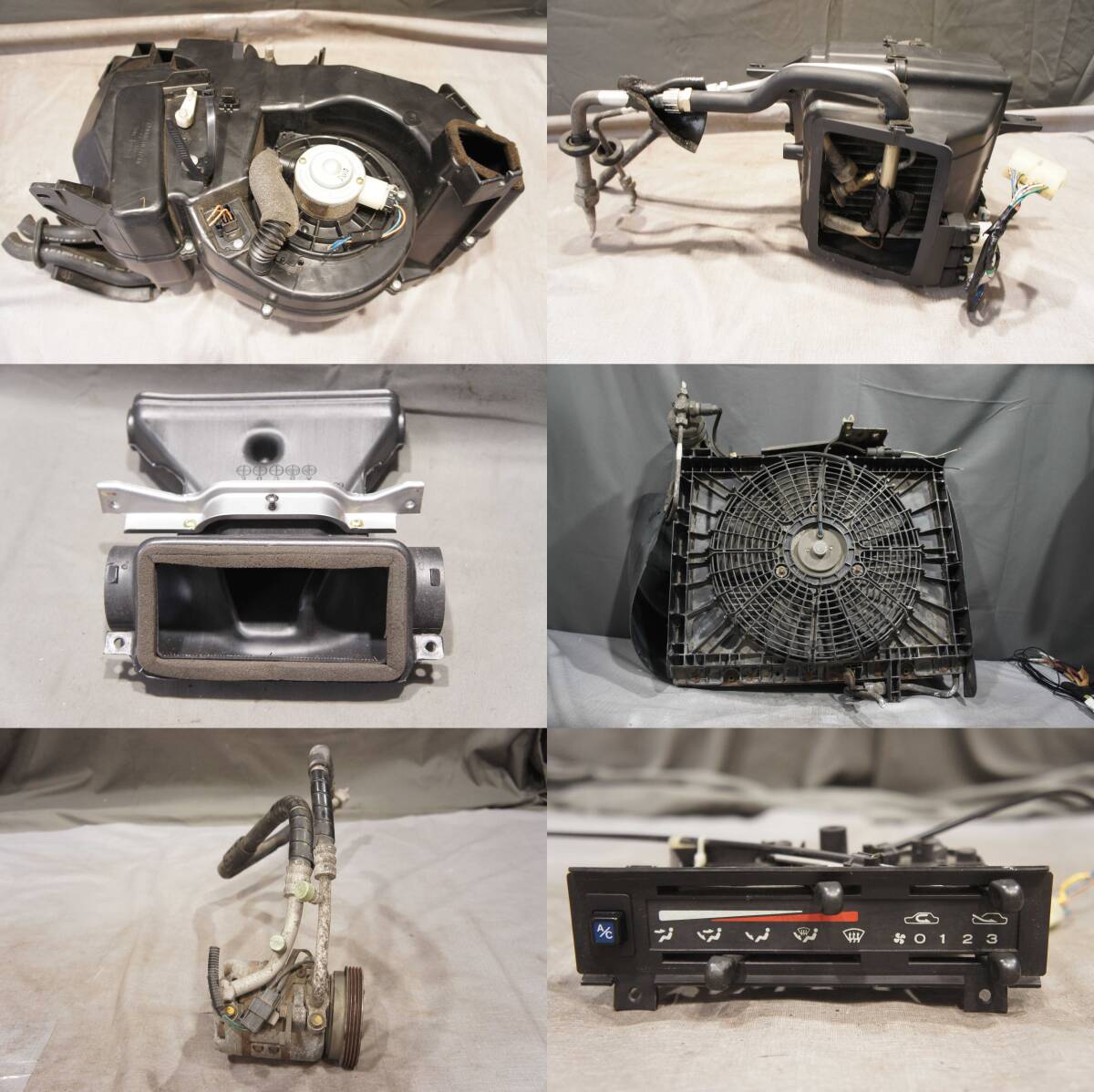 実働 エアコンセット 走行57288km KV4 N型 サンバー コンプレッサー エアコン ユニット スイッチ ラジエーター 参考 KV3 KV4 KS3 @23133s