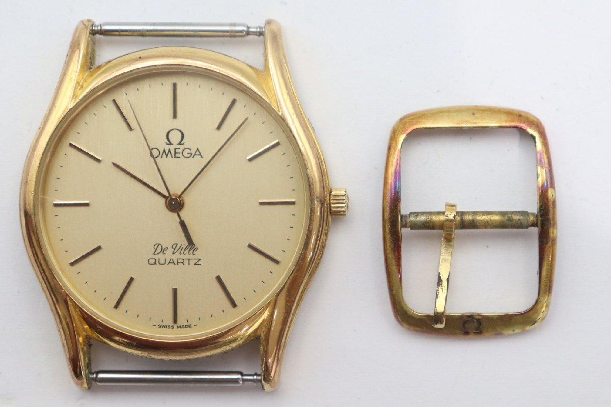 OMEGA オメガ DE VILLE QUARTZ デビル クォーツ Ref.191.0096 Cal.1336 フェイス/尾錠のみ ゴールドカラー メンズ 腕時計 6948-AM