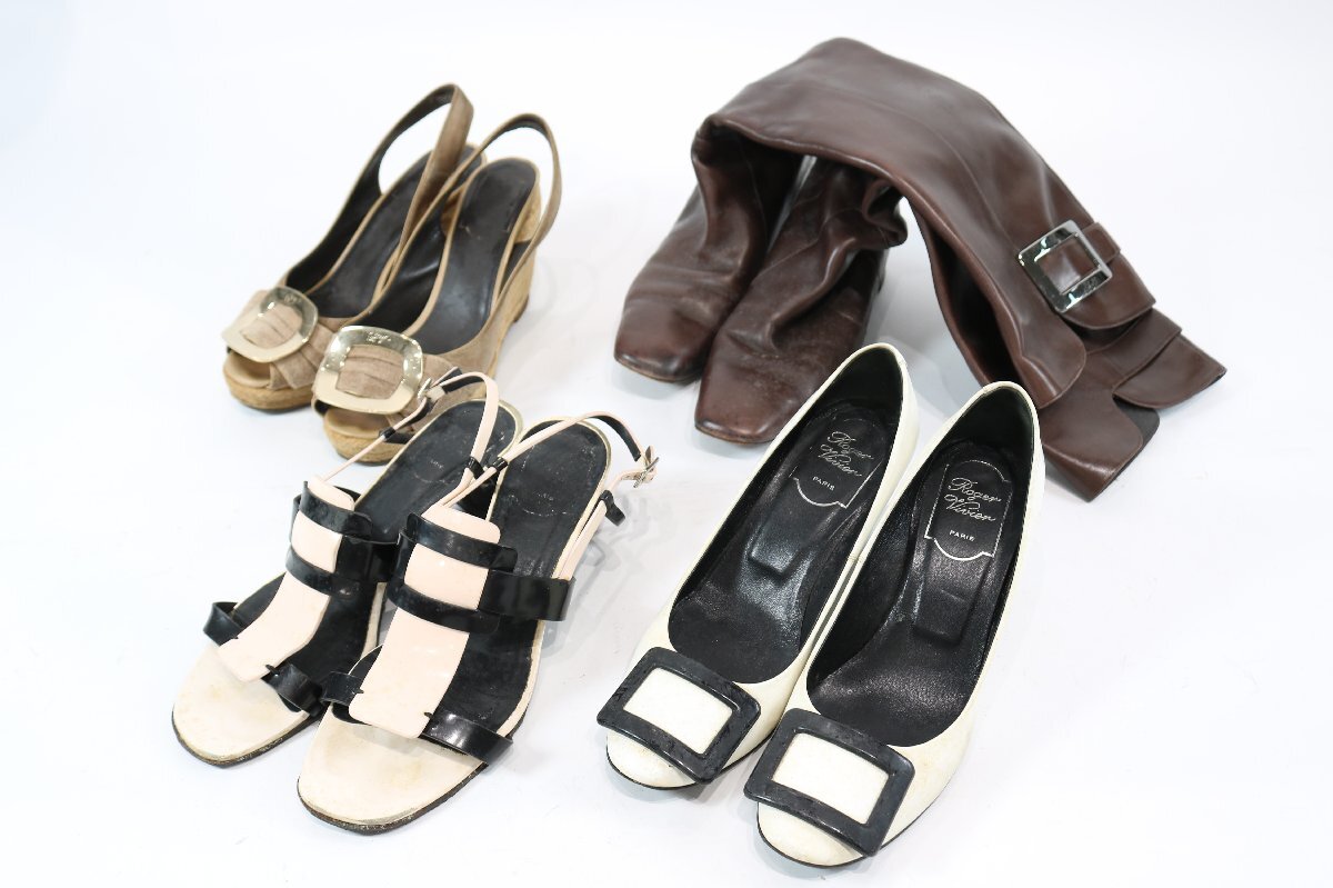 【4点】Roger Vivier ロジェ ヴィヴィエ パンプス サンダル ロングブーツ サイズ 361/2 37 371/2 381/2 レディース シューズ まとめ 6970HM