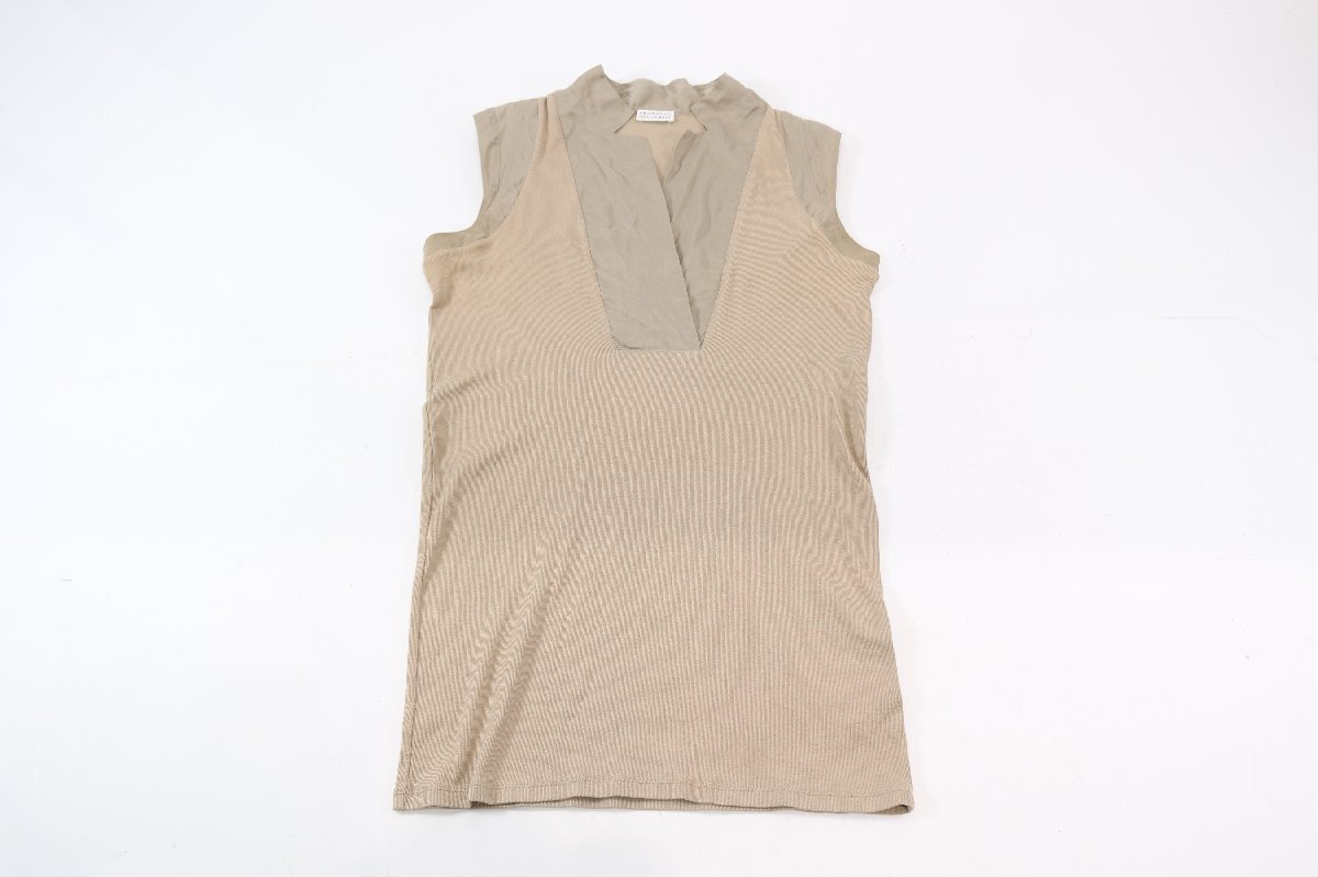 BRUNELLO CUCINELLI ブルネロクチネリ ノースリーブ トップス カットソー サイズ XL ベージュ系 レディース ファッション 服 6972-AT