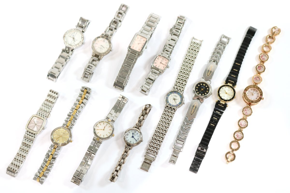 【12点】SEIKO NINA RICCI YSL WIRED Klaeuse Pinky&Dianne 等 ラインストーン シェル文字盤 レディース 腕時計 まとめ 7053-HM