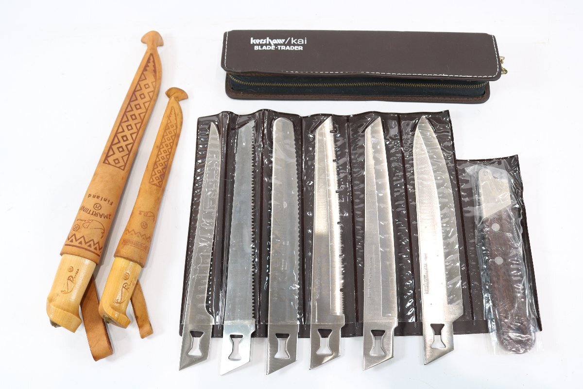 【3点】J.Marttiini マルティーニ kershaw BLADE TRADER 包丁 ナイフ 刃交換式 刃付け替え 等含 刃物 調理器具 料理 現状品 まとめ 6813-YA