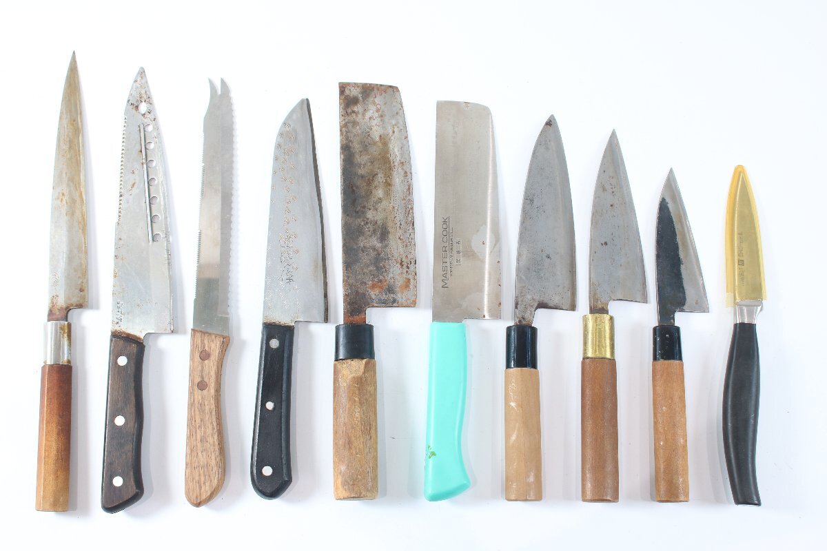 【10点】Jin Chef 義友 木屋 國秀 道場作 ZWILLING 詳細不明 含 包丁 ペティナイフ 等 刃物 調理器具 料理 現状品 まとめ売り 6918-YA
