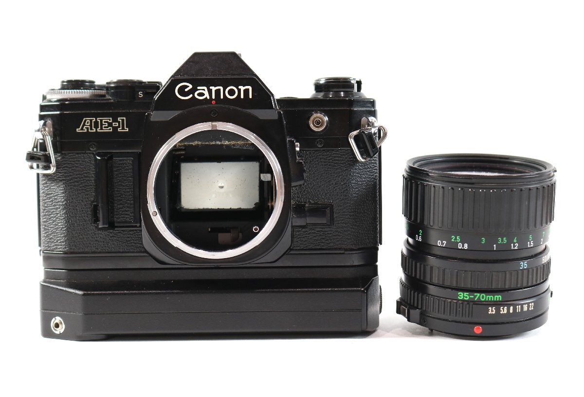 Canon キャノン AE-1 一眼レフ フィルムカメラ CANON ZOOM LENS FD 35-70mm F3.5-4.5 ズーム レンズ 動作未確認 6908-YS