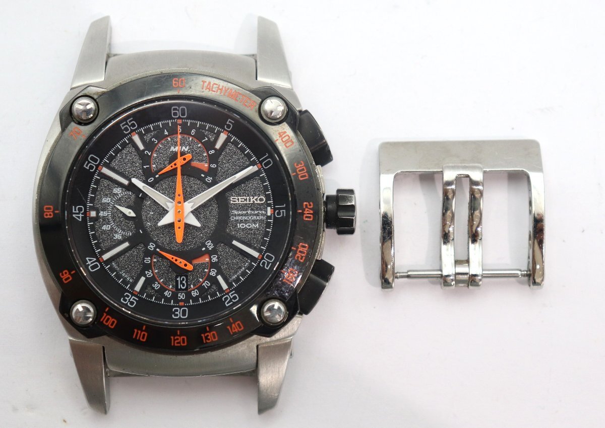 SEIKO セイコー SPORTURA スポーチュラ 7T85-0AA0 CHRONOGRAPH 100M フェイス/尾錠のみ デイト クォーツ メンズ 腕時計 6946-AM