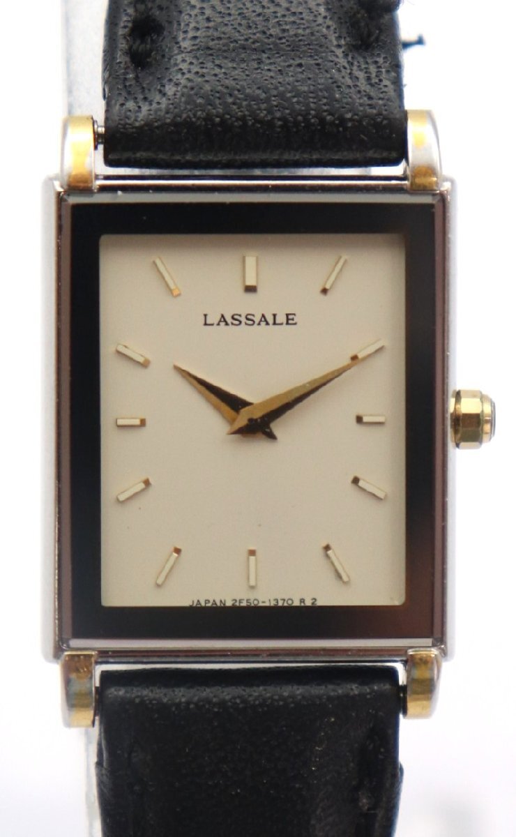 SEIKO セイコー LASSALE ラサール 2F50-8020 レクタンギュラー 白文字盤 クォーツ レディース 腕時計 6963-AM
