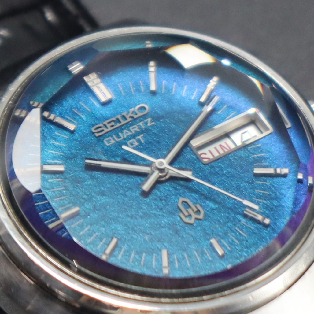 OH済 電池新品 SEIKO セイコー 38クォーツ シングルクォーツ 3803-7080 ベビーモルフォ カットガラス 諏訪 デイデイト 新品革ベルト メンズ