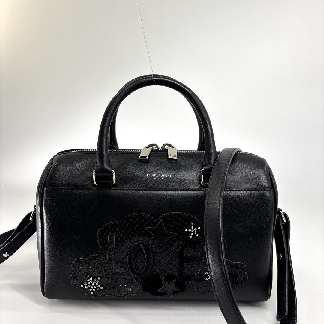 極美品 SAINT LAURENT サンローラン ベイビーダッフル レディース ハンドバッグ ブラック ショルダーバッグ 2way 黒