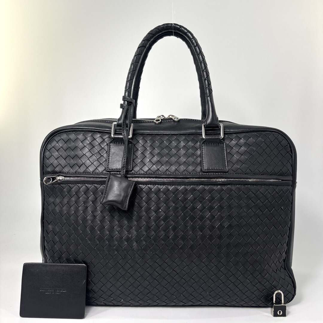 超極美品 bottega Veneta ボッテガヴェネタ イントレチャート メンズ ビジネスバッグ ブラック 黒 ブリーフケース ハンドバッグ 