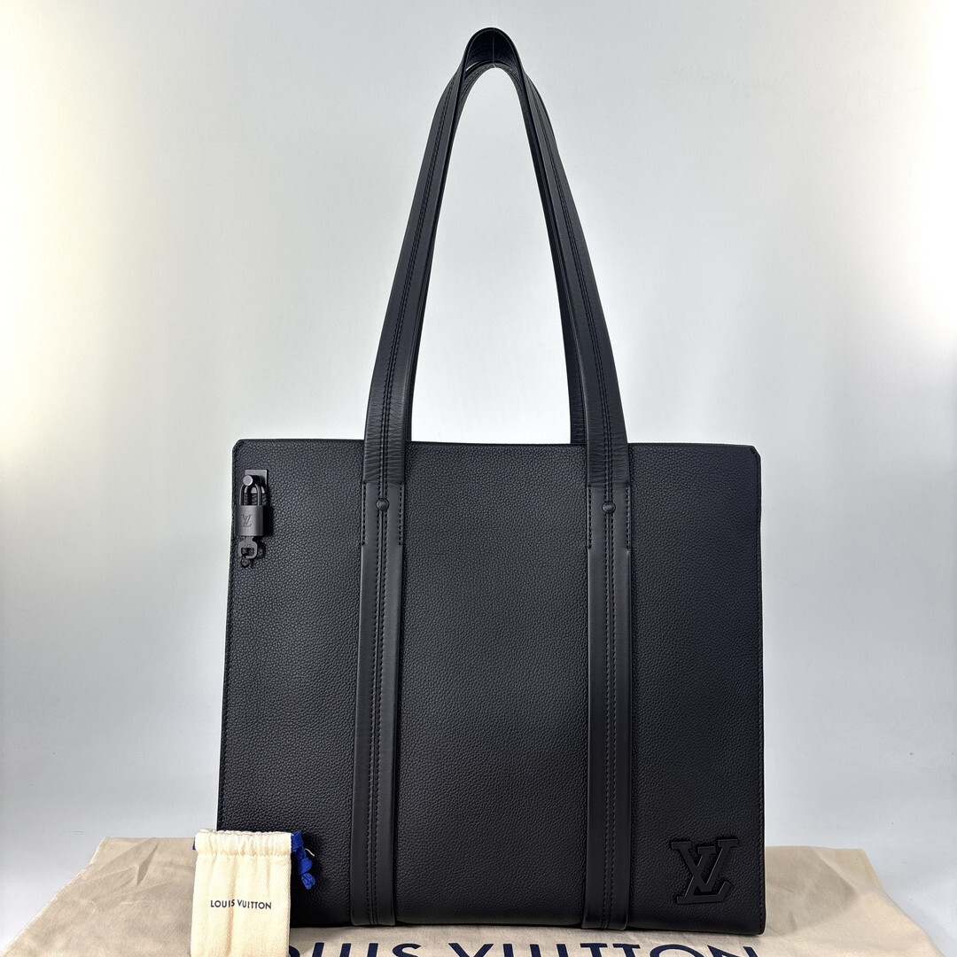 未使用 Louis Vuitton ルイヴィトン LVアエログラム テイクオフ トートバッグ ショルダーバッグ レザー ノワール 黒 ブラック M57308