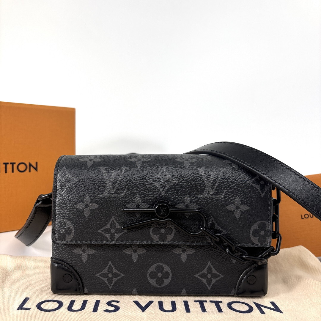 新品同様 Louis Vuitton ルイヴィトン モノグラム エクリプス スティーマー ウエアラブルウォレット M81783 ブラック RFID反応あり