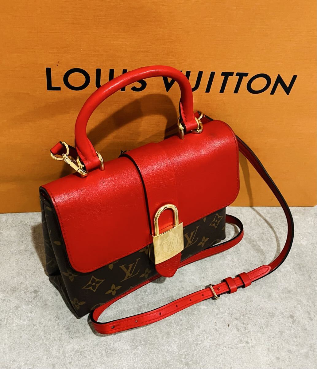 LOUIS VUITTON 極上美品 モノグラム × レザー 2way バッグ ルイ・ヴィトン ロッキーBB バック 斜め掛けレザーショルダーストラップ 付属