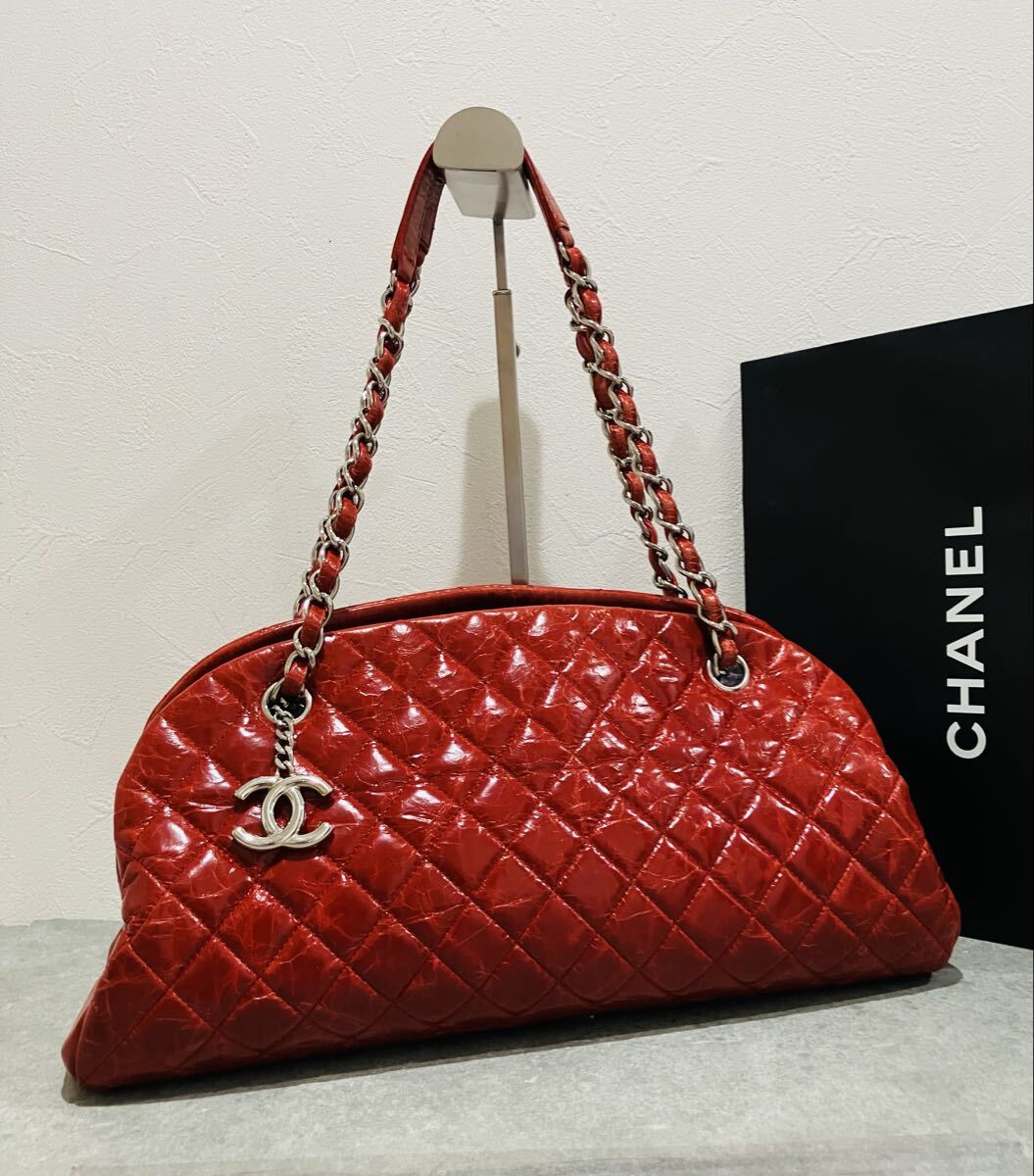 CHANEL 極上美品 マトラッセ レザー チェーン ショルダー バッグ シャネル カメリア マドモアゼル ボーリング バック