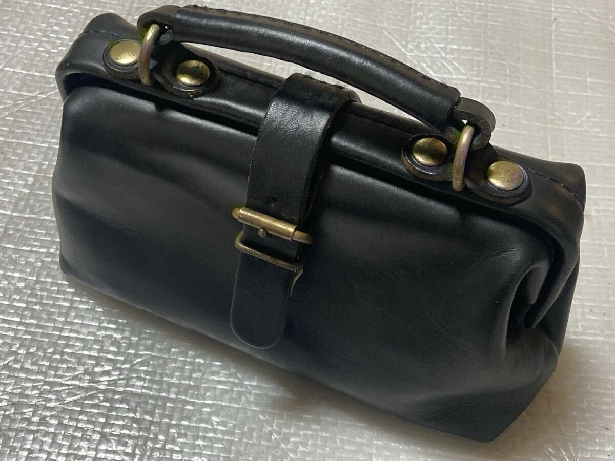 保管品 ◆ HERZ ◆ ヘルツ・ミニドクターバッグ・ショルダー バッグ・黒・レザー
