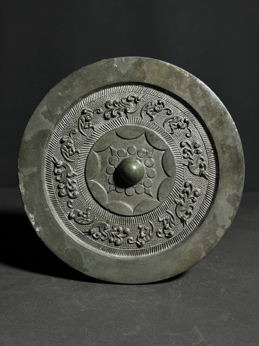 中国 美術品 青銅鏡 置物 銅製 唐物 時代物 古美術 中国古美術 中国古玩 h23