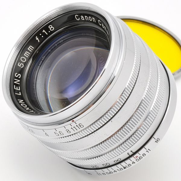 CANON LENS 50mm F1.8 キヤノン レンズ 50/1.8 キャップ フィルター Lマウント L39 LTM 日本製 JAPAN CAMERA キャノン カメラ 5cm 5 50 18