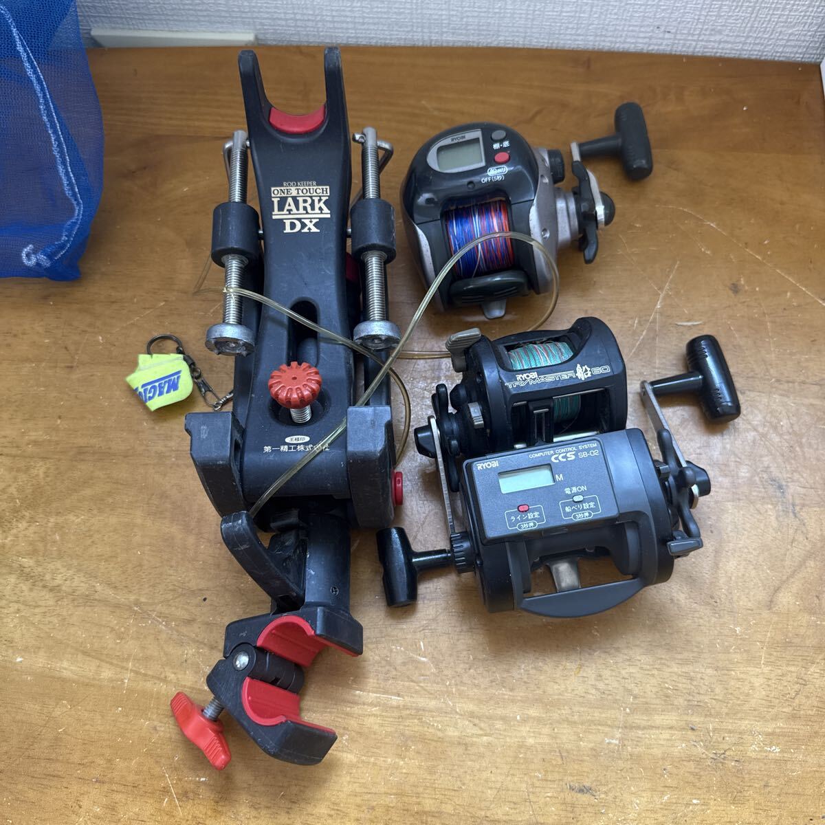 第一精工 ラークDX ロッドキーパー RYOBI リール 3台セット 船釣り 釣具 電動リール 現状品