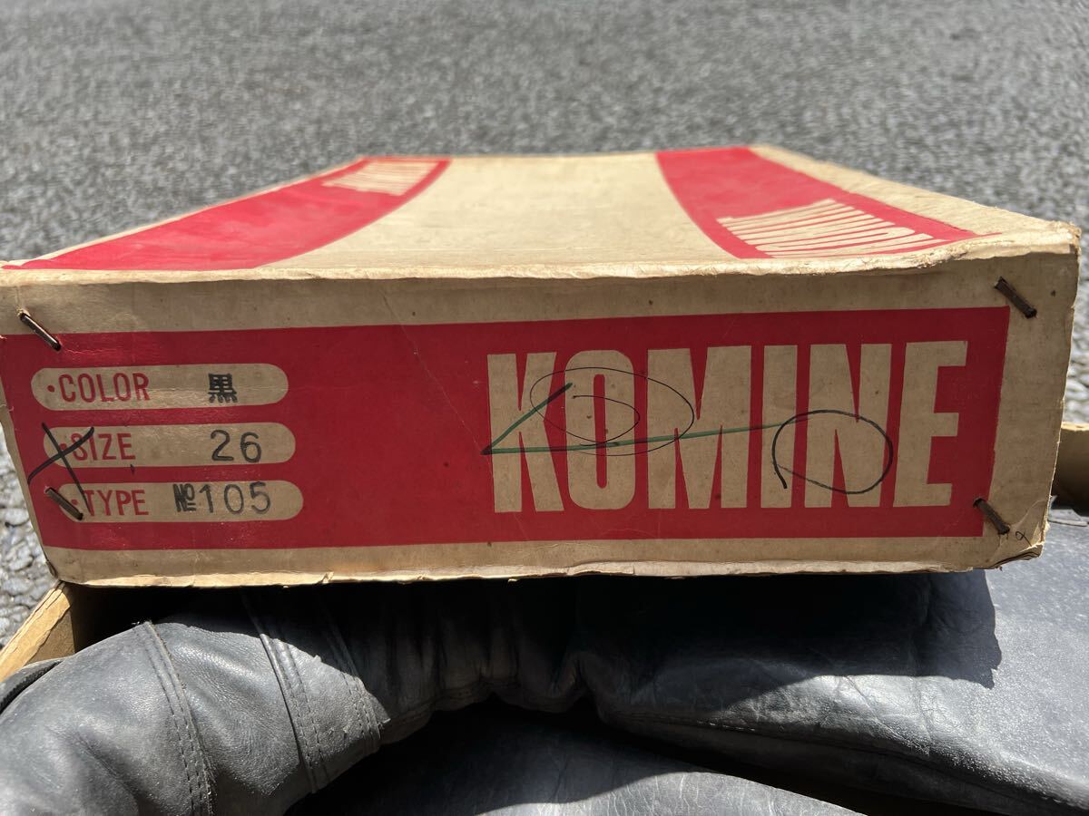 KOMINE コミネ ライディングブーツ TYPE No.105 ブラック 26cm 当時物 昭和 レトロ ビンテージ アンティーク レア物 珍品 初期 ブーツ 1円