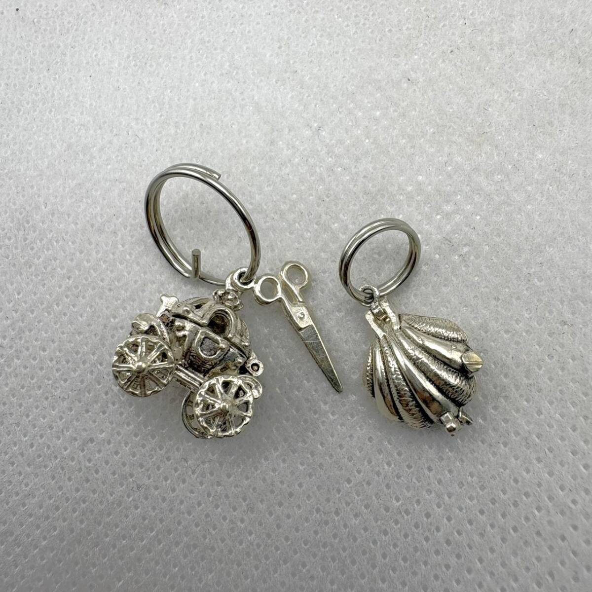 Y3661★シンデレラ 馬車 Disney ディズニー 貝パール シルバーチャーム ハサミ Nick Hubbard ニック ハバード シルバー925 STERLINGSILVER