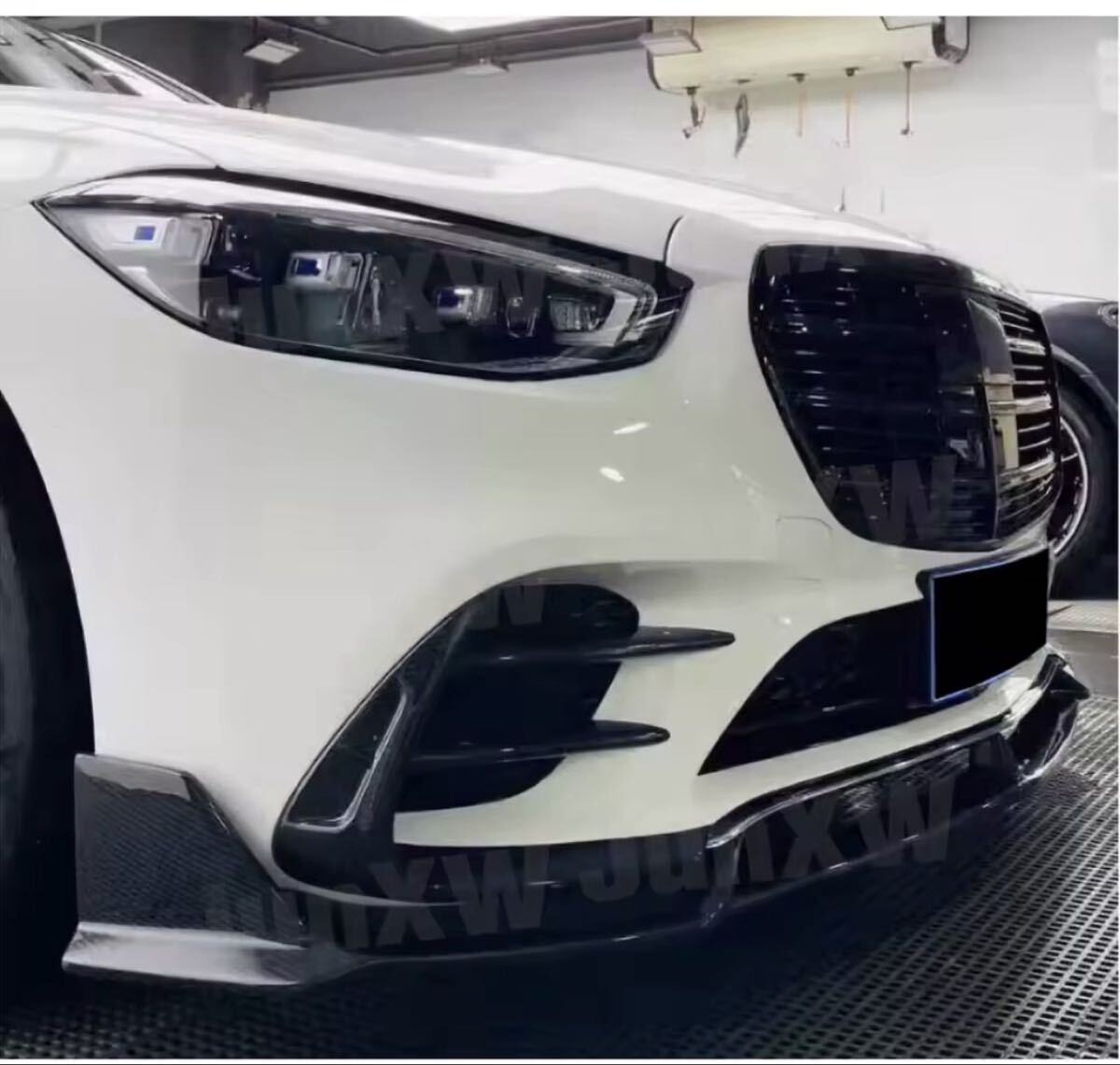 W223 メルセデスベンツ　Sクラス用　フロント　カーボン　カウル　AMG カールソン　装着するだけでフロントのイメージが変わります。