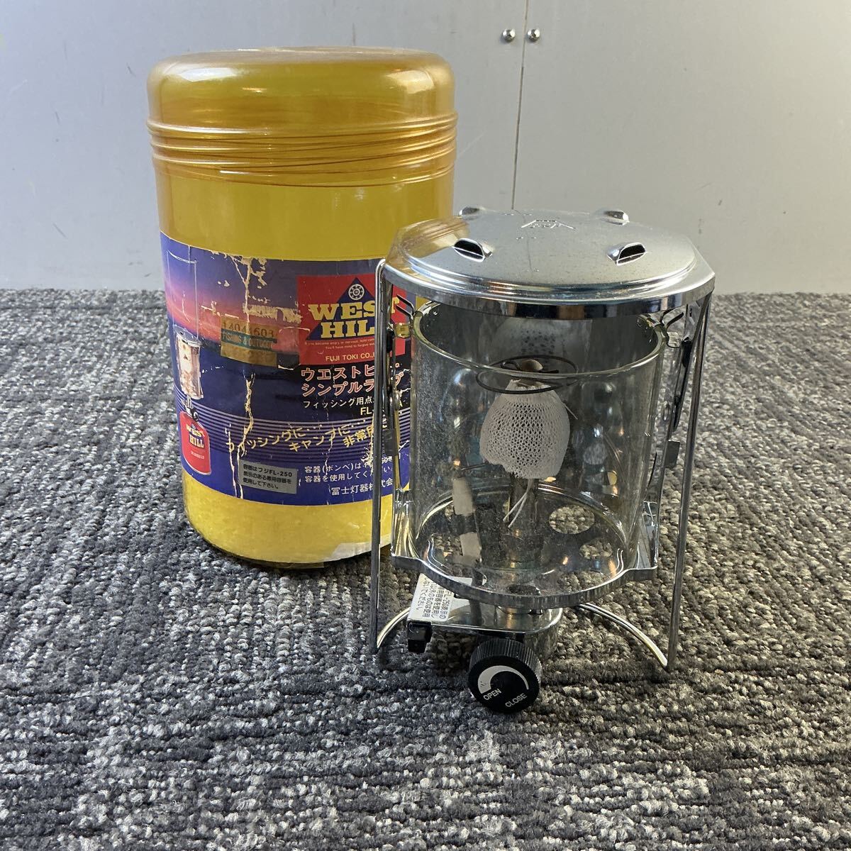 ya855 富士灯器 ウエストヒル シンプルランプ ガスランタン カセットガス キャンプ アウトドア 釣り 登山 防災 照明 中古