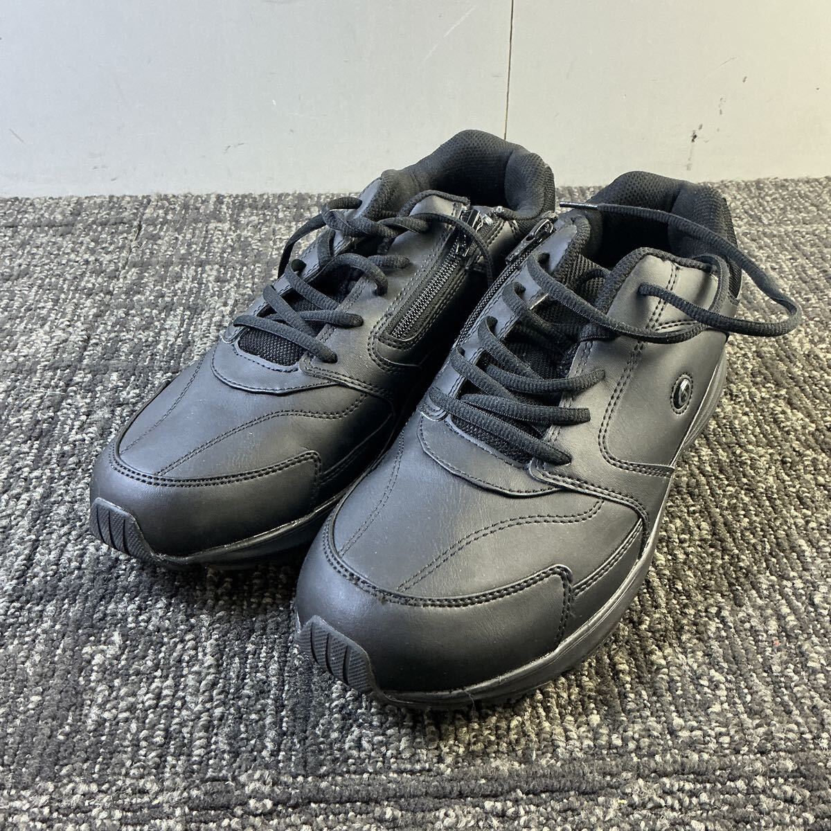 ya7174 SPALDING スポルディング スニーカー 28cm 4E 幅広 ブラック 黒 靴 メンズ シューズ 中古
