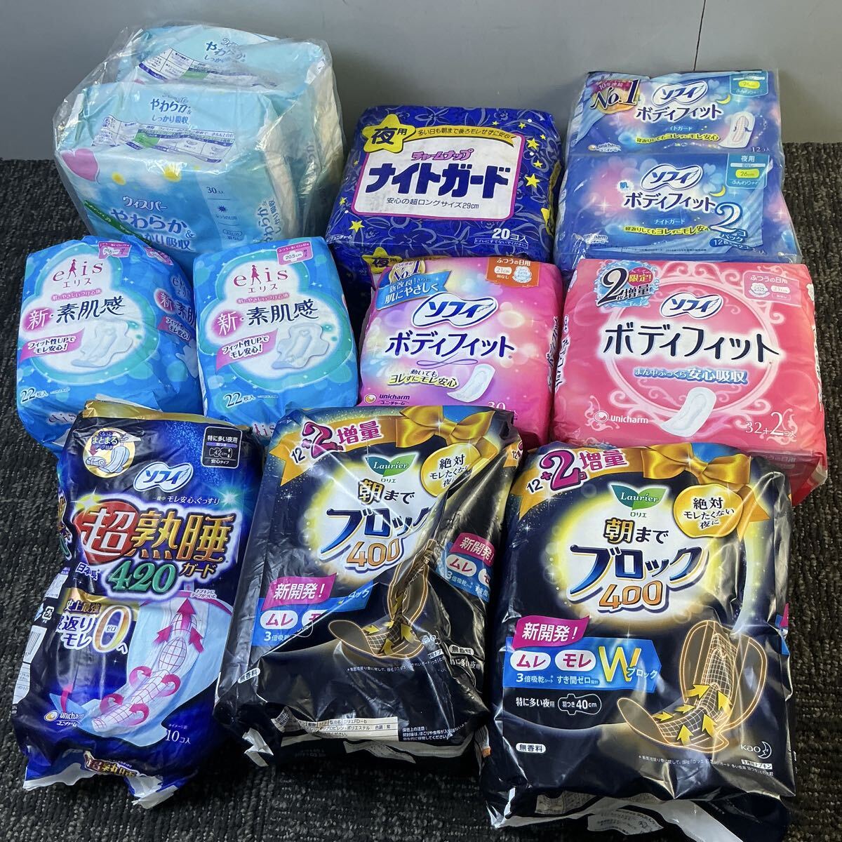 ta852 生理用品 7点 まとめ売り ロリエ エリス ソフィ 夜用 400 420 昼 普通 保管品
