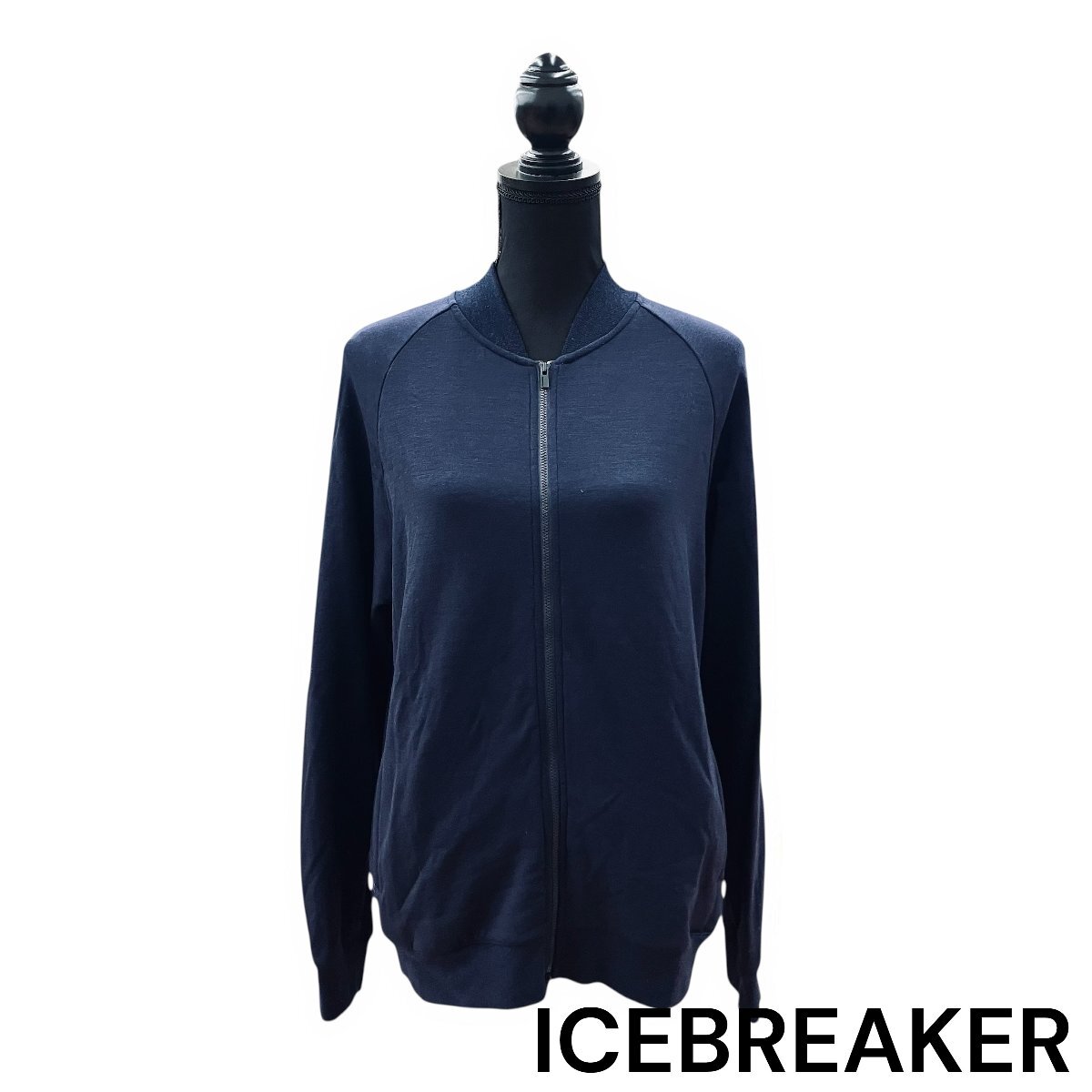 043BRA　Icebreakerアイスブレーカー　メリノウール フルジップフーディー　ネイビー　メンズ　サイズM