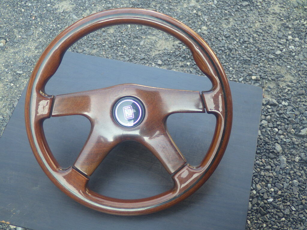 『直径360mm ウッドステアリング ナルディホーンボタン付』旧車 ハンドル